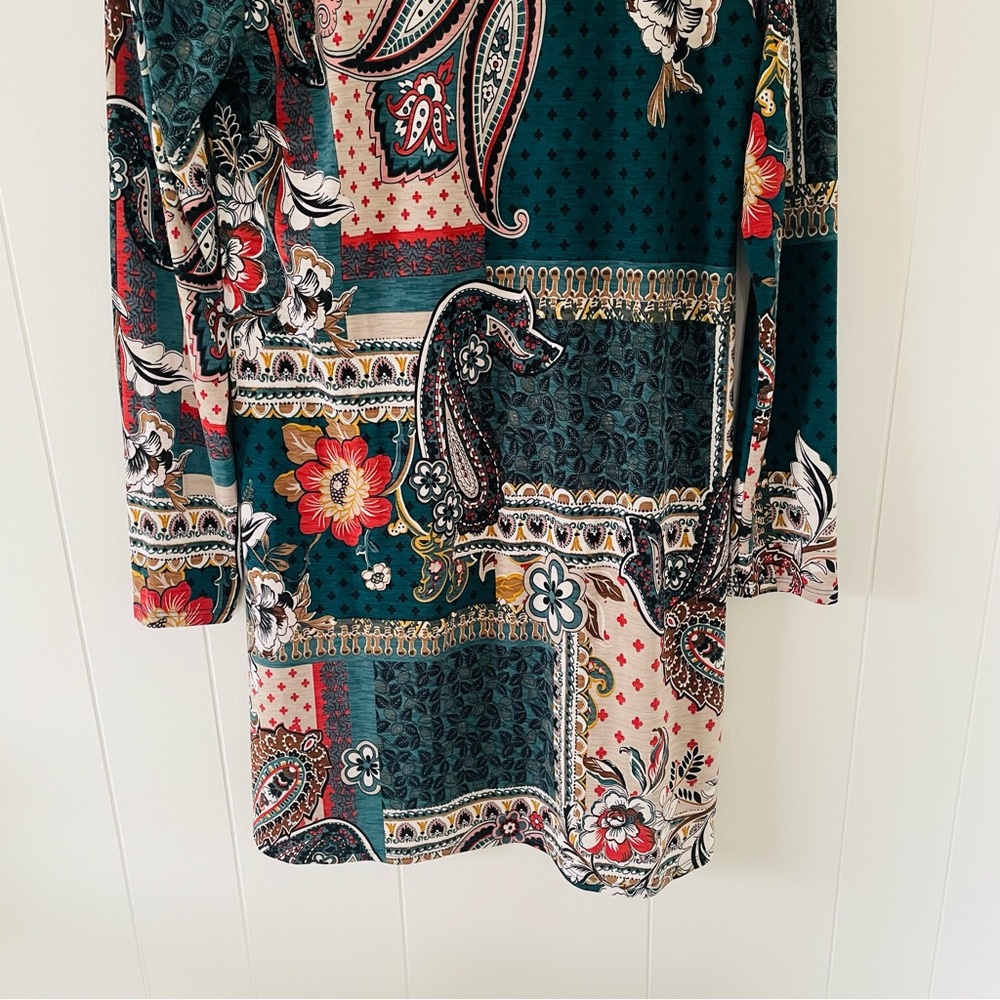 Heimish Usa Multicolor Patchwork Long Sleeve Dress - image 8